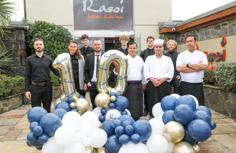 Rasoi Indian Kitchen staff celebrating 10 year anniversary